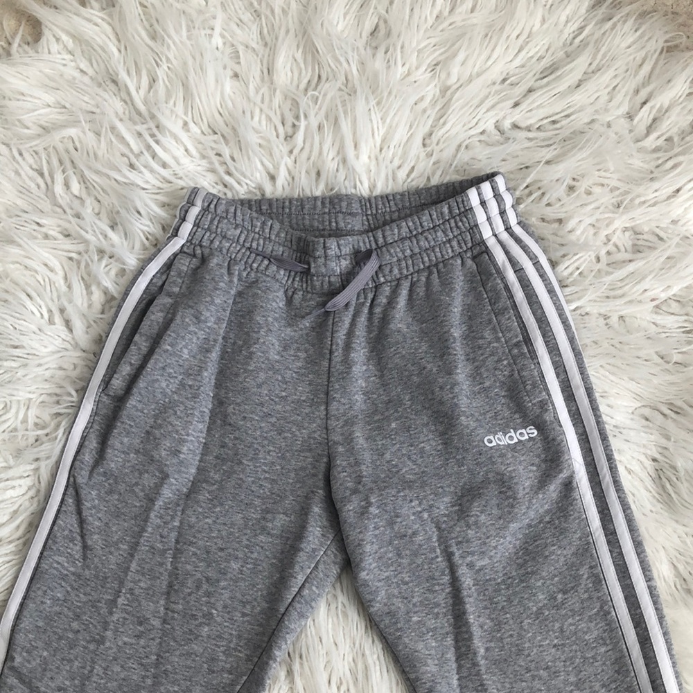 Grey adidas fleece lined jogger sweat pants